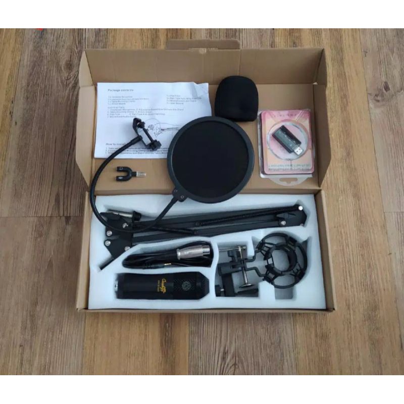 mic condensor cowboy set lengkap mic smule microphone Condensor