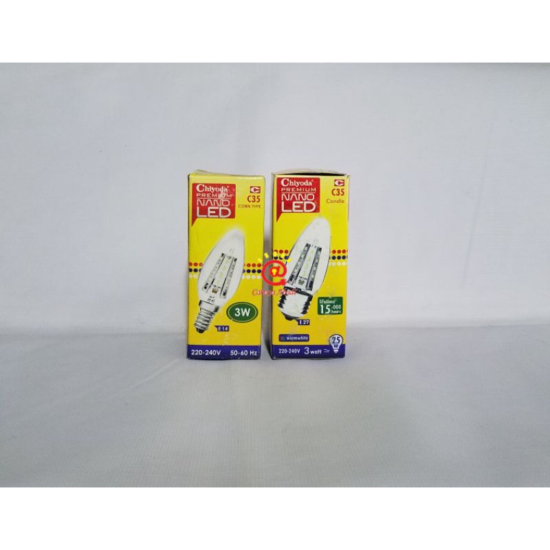 Candle LED Chiyoda 3w Kuning Warm White E14 E27 Dimmeable Bisa Didimmer
