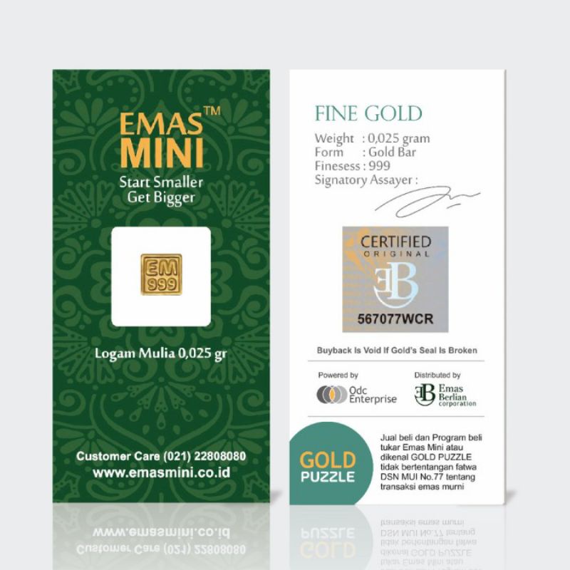 MINI GOLD Mini Gold Kado Emas 0,025 gram