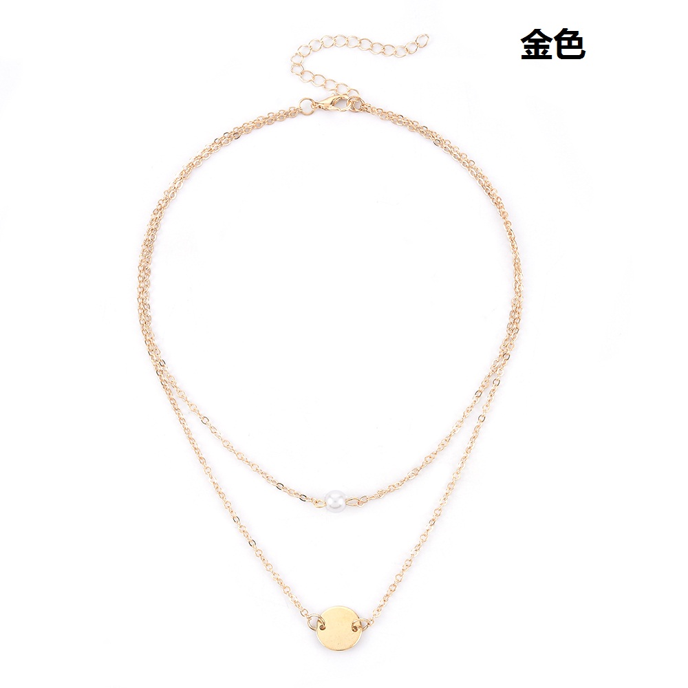 Simple Fashion Female Clavicle Pendant Peal Multi-Layer Clavicle Neck Chain Necklace