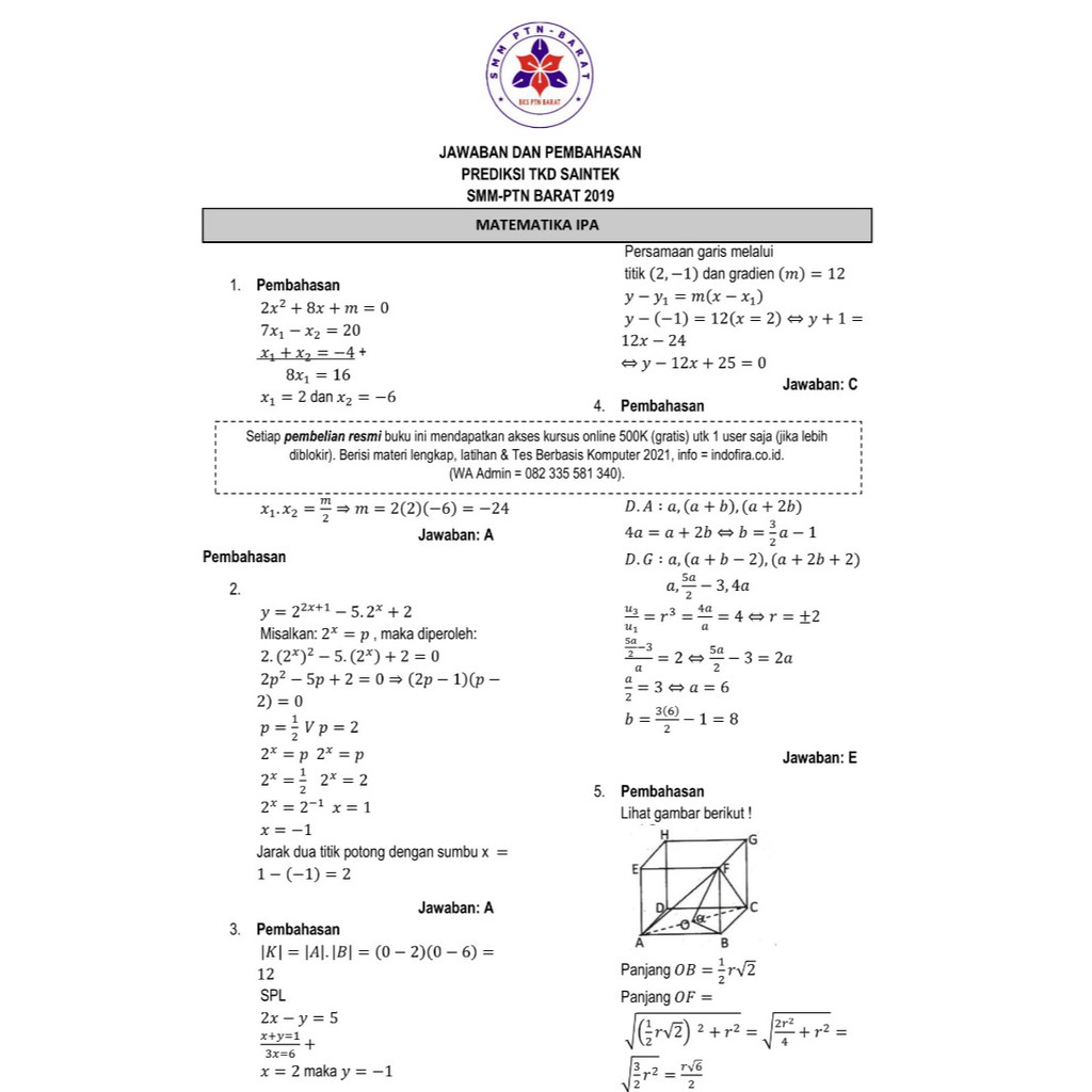 12++ Contoh soal smmptn barat 2021 ideas