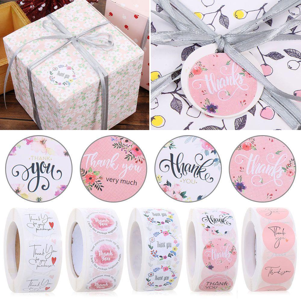 Nanas 500 Pcs/roll Label Stiker Perlengkapan Pesta Ulang Tahun Hadiah Packaging Scrapbooking Dekorasi Rumah Segel Label