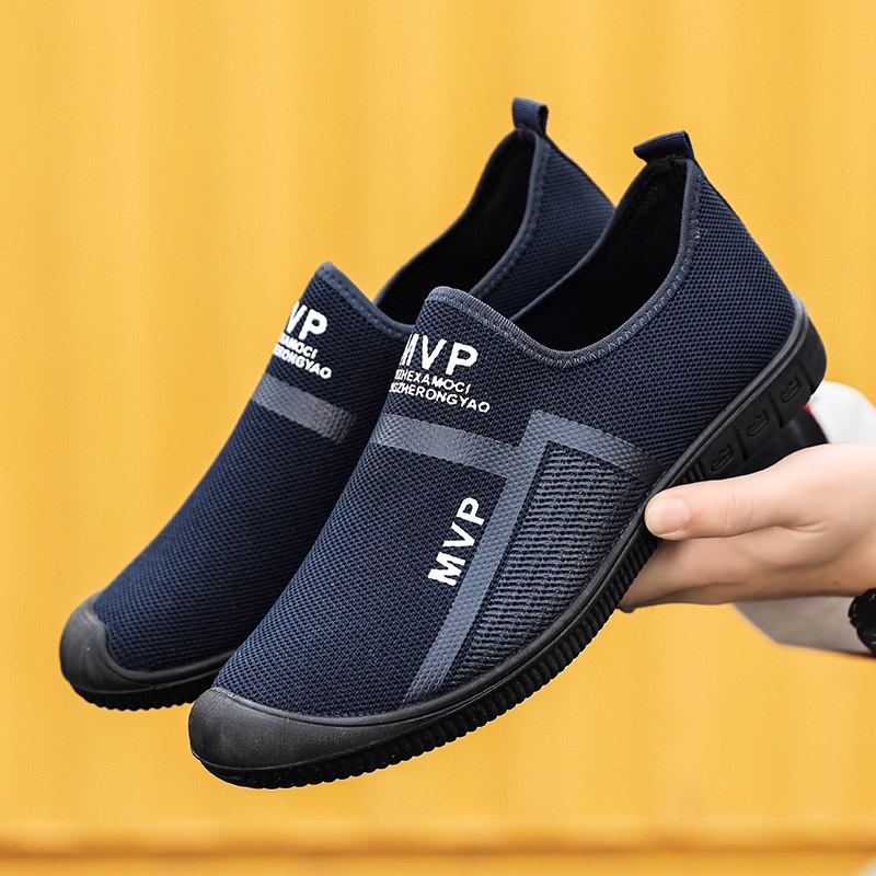 QINGSHUI Sepatu Pria Bernapas Sepatu Sneakers Pria Sepatu Kasual Pria Sepatu Pria Nyaman Slip Pada Sepatu Datar