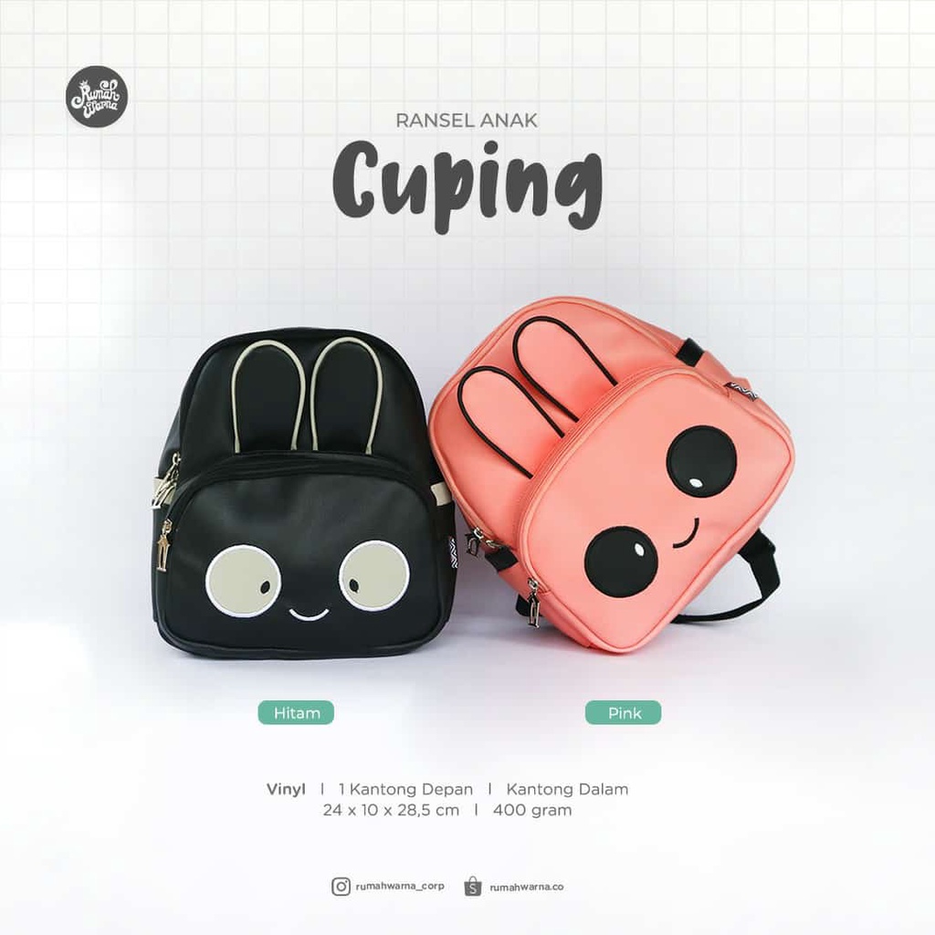 Rumah Warna Tas Ransel Anak CUPING Bahan Vynil Tahan Air