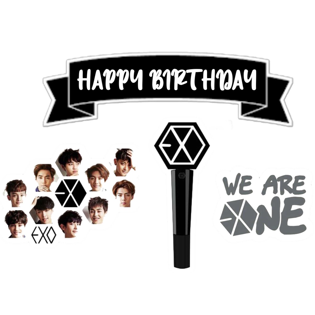 

TOPPER CAKE CUSTOM TOPPER ULANG TAHUN / HIASAN KUE EXO