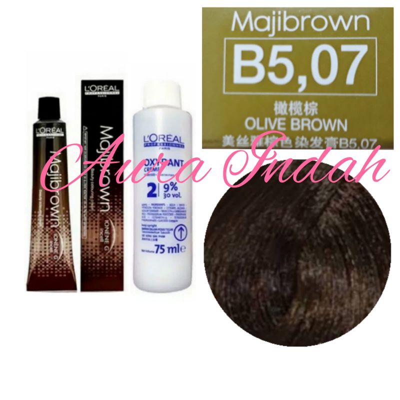 LOREAL MAJIBROWN NO. B5.07 OLIVE BROWN & OXYDANT 75ML