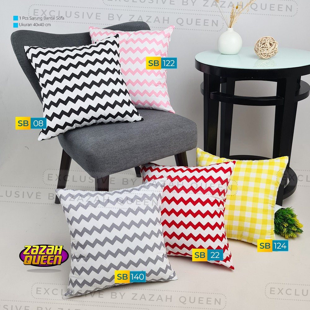 [MOTIF ZIGZAG] Sarung Bantal Sofa Minimalis