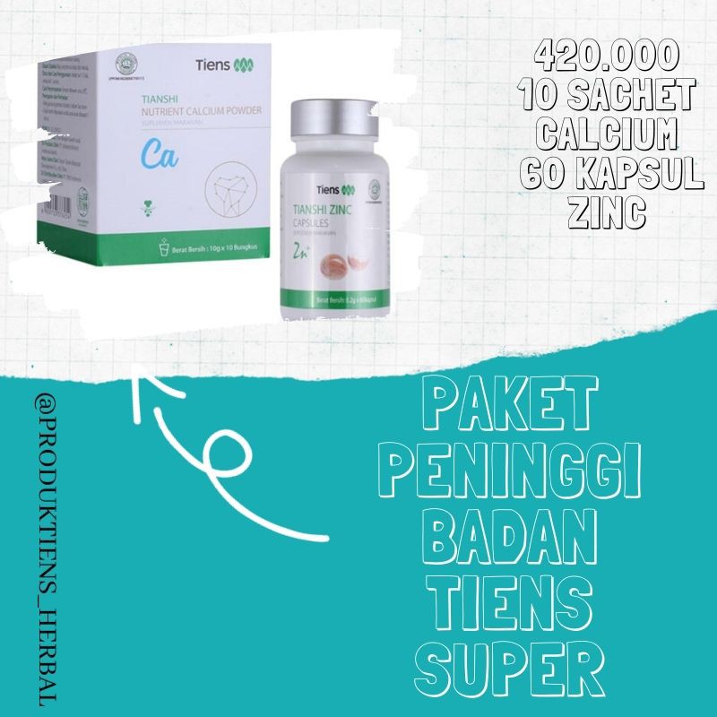 

Paket Peninggi Badan Tiens Original Susu NHCP dan Zinc Kapsul | 1 Box NHCP + 1 Botol ZINC