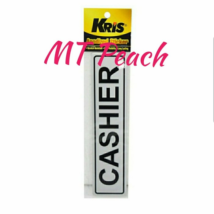 

KRIS STIKER CASHIER SIGN LABEL ANODIZED STICKER MA17