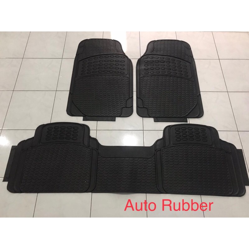 Karpet Lantai Karet Mobil Universal 2 Baris Set 3 pcs