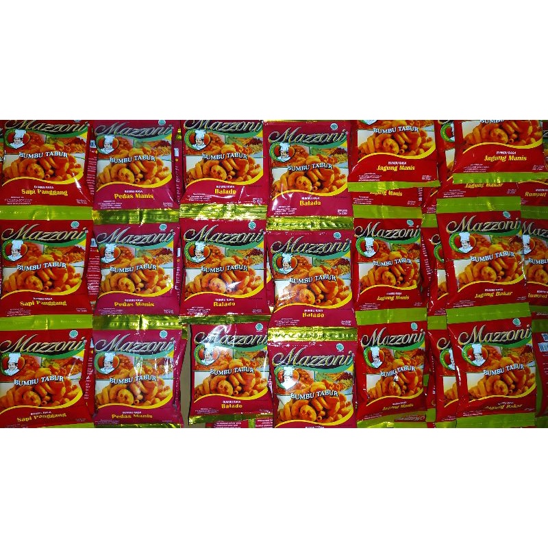 

Mazzoni Bumbu Tabur makaroni, cilok, basreng, cireng, dll