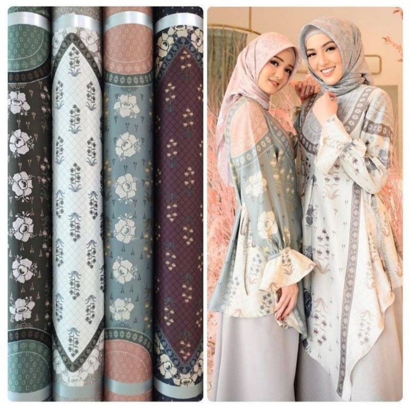 Kain Dior silk Raflesia / wearing klamby bahan gamis branded / kain motif meteran / maxmara lux