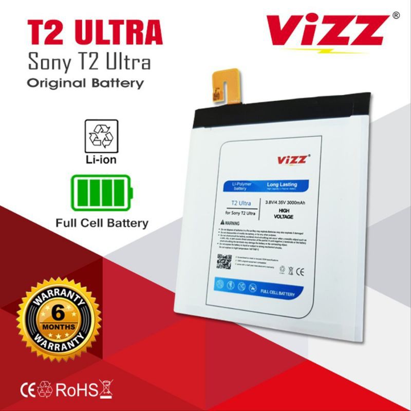 Baterai Batre Vizz Sony xperia T2 Ultra / D5322 / D5303 / D5306 Original Vizz