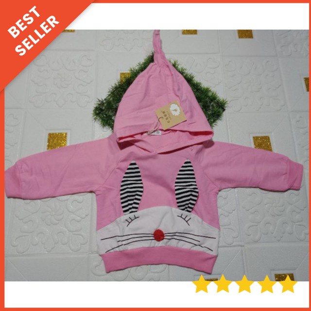 SWEATER HOODIE IMPORT ANAK CEWEK 0-5 TAHUN / SWEATER IMPORT HOODIE ANAK PEREMPUAN KELINCI 3D