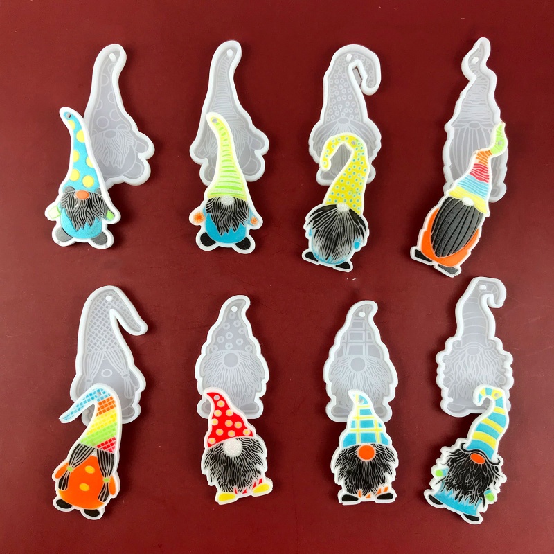 SIY  Easter Gnome Keychain Epoxy Resin Mold  DIY Crafts Jewelry Casting Tool Keyring Pendant Silicone Mould