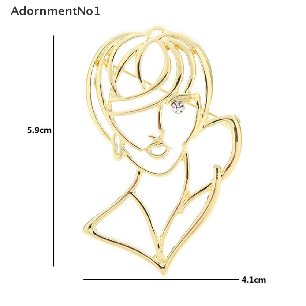 (AdornmentNo1) Bros Pin Enamel Desain Gadis Cantik Hollow Gaya Kasual