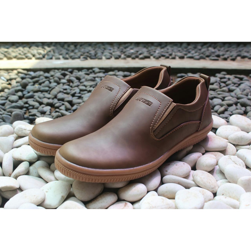 Sepatu slip-on slop pria kulit asli BLACK MASTER ALBINO ORIGINAL Sepatu Kerja Semi Formal Pria