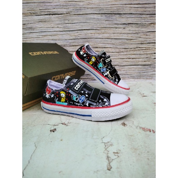 SEPATU ANAK CONVERSE ALL STAR BT21 HITAM PREMIUM HIGH QUALITY CONVERSE ANAK ANAK