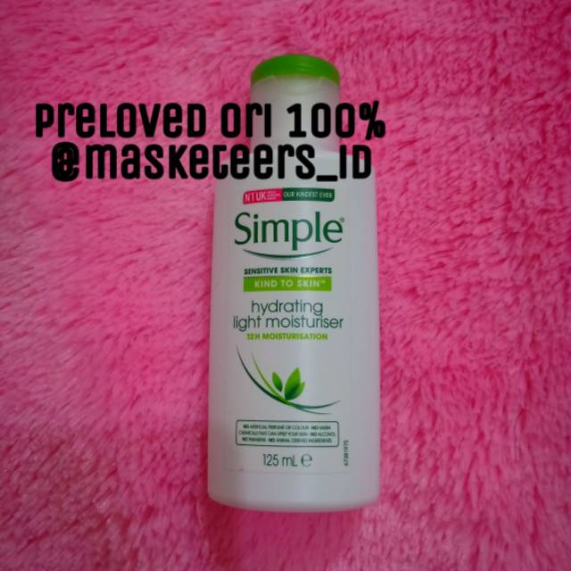 SIMPLE hydrating light moisturizer original guardian 100% (preloved)
