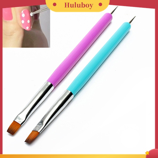 Huluboy Huluboy♡ Pen Brush 2 Sisi Untuk Melukis / Dotting Kutek Gel UV Akrilik