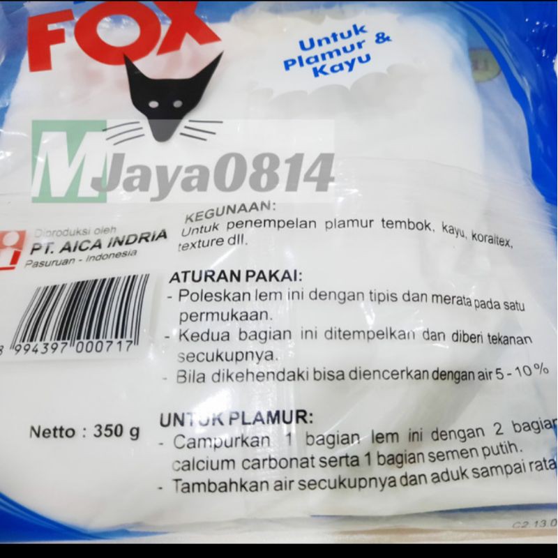 

lem kayu fox putih pvc bks 350gr
