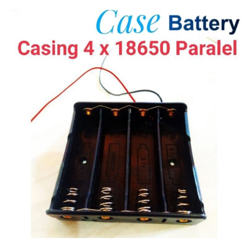 Tempat Dudukan holder case 4 Baterai Paralel 18650