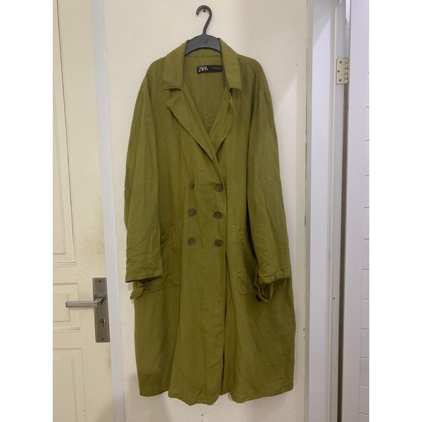 Preloved ZARA Trench Coat - Hijau Olive