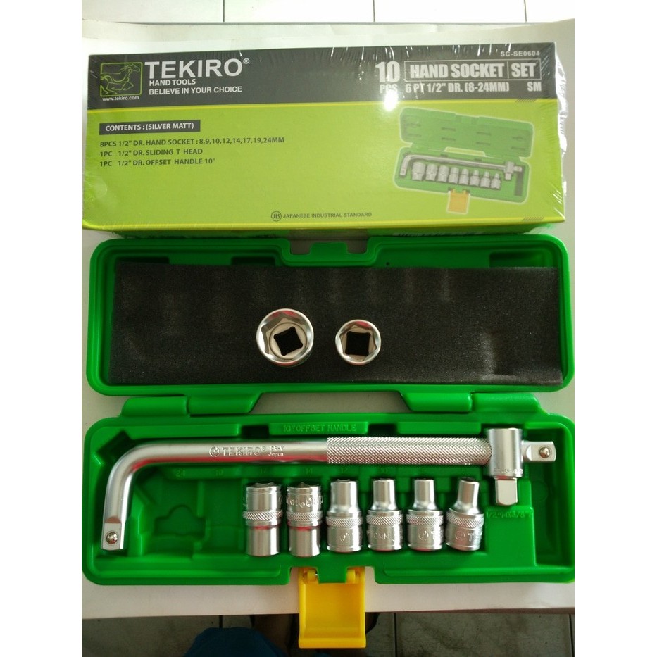 Kunci sok set tekiro 10 pcs (8-24mm) (segi 6) (kotak plastik)
