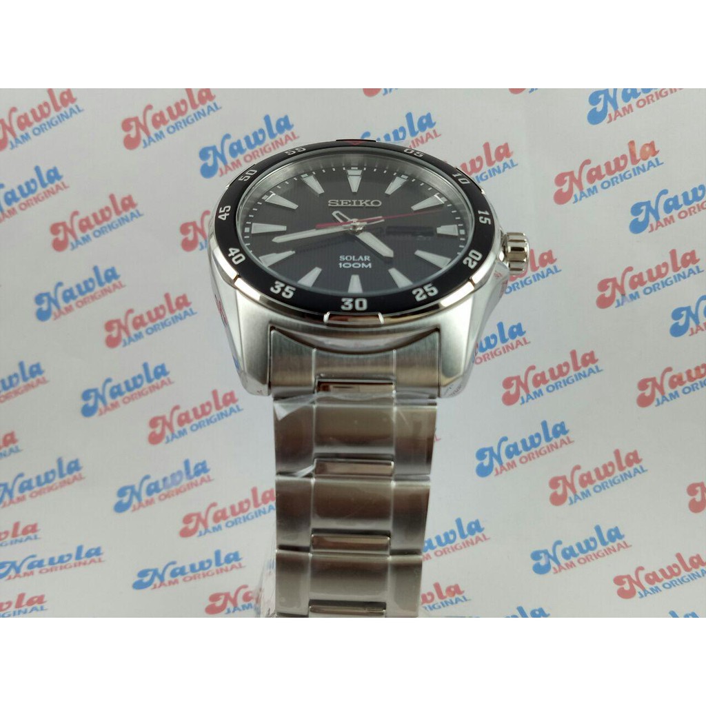 Seiko Mens SNE393P1 Solar Black Dial-Bezel | Jam Pria SNE393