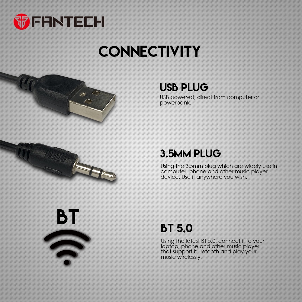 Fantech GS301 Trifecta RGB Dual Connection Gaming Speaker