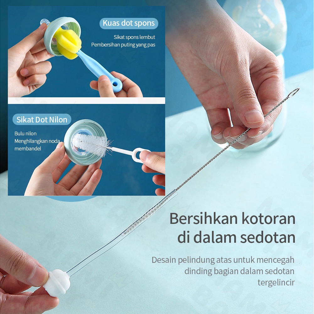 OKEYI Sikat Botol sponge brush/Sikat sedotan stainless/bottle cleaner