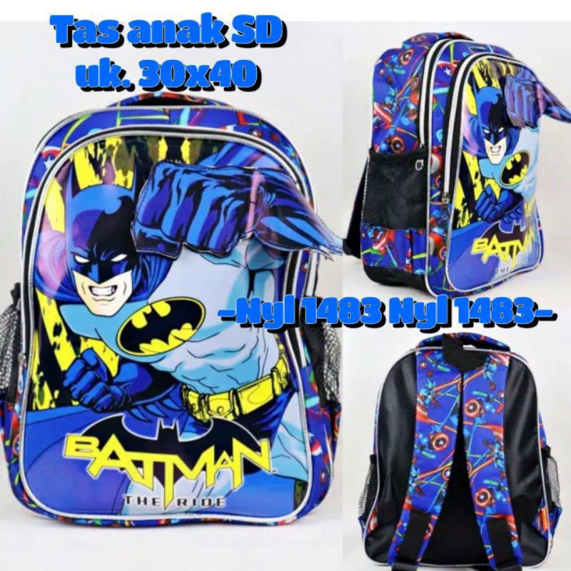 Tas ransel anak SD Tas anak sekolah motif superhero Boboboy Batmean