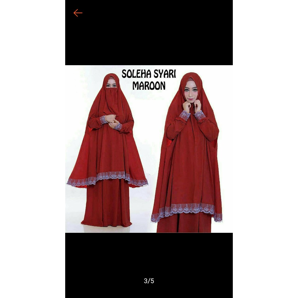 gamis sholeha maroon syar i