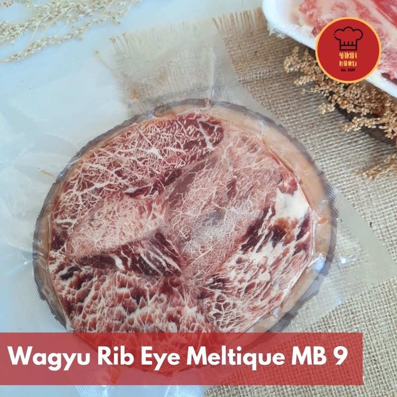 

Australia steak Wagyu Rib eye Meltique Marbling 8-9 / Daging sapi Steak/Daging Grill Cut 200 gr