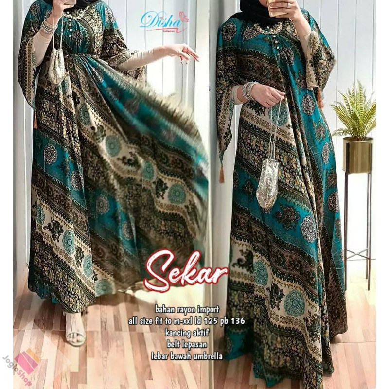 Sekar Maxy Dress Rayon By Disha long Dress Rayon Gamis Rayon Motif Dress Wanita/ Maxy Dress