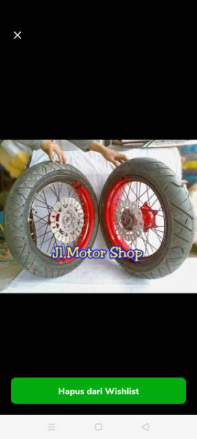 Sepaket Velg SuperMoto Klx Super moto Klx150 Klx 150 DTracker CRF150 CRF 150 L WR155 WR 155 Plus Ban