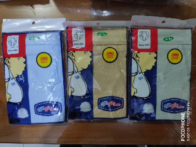 CELANA DALAM GT MAN JUMBO SIZE WARNA DAN PUTIH , CD GT MAN UKURAN BESAR / CD  GT MAN JUMBO BIG SIZE / ORIGINAL