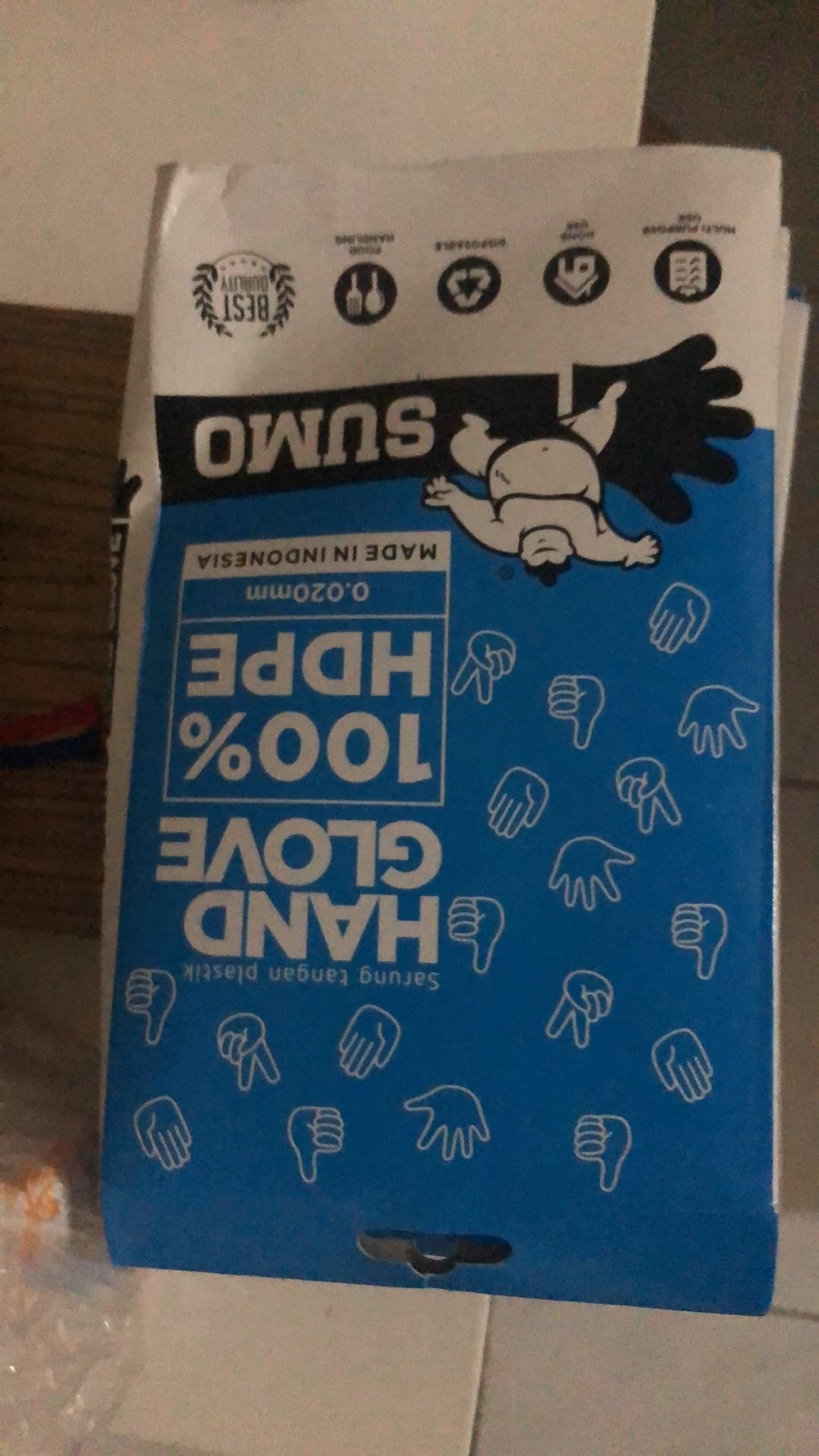 Sarung Tangan Plastik Merk Sumo / Cleany Sekali Pakai Isi 100