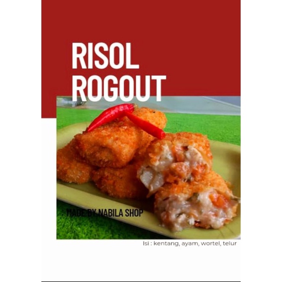 

Risol Rogout isi 10 pcs. Dengan isian telur, kentang, wortel, ayam suwir