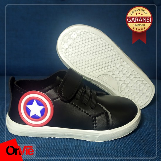 Sepatu Sneakers Anak Laki-laki Motif Captain Amerika Vtali | Sepatu Anak Sekolah Onvie