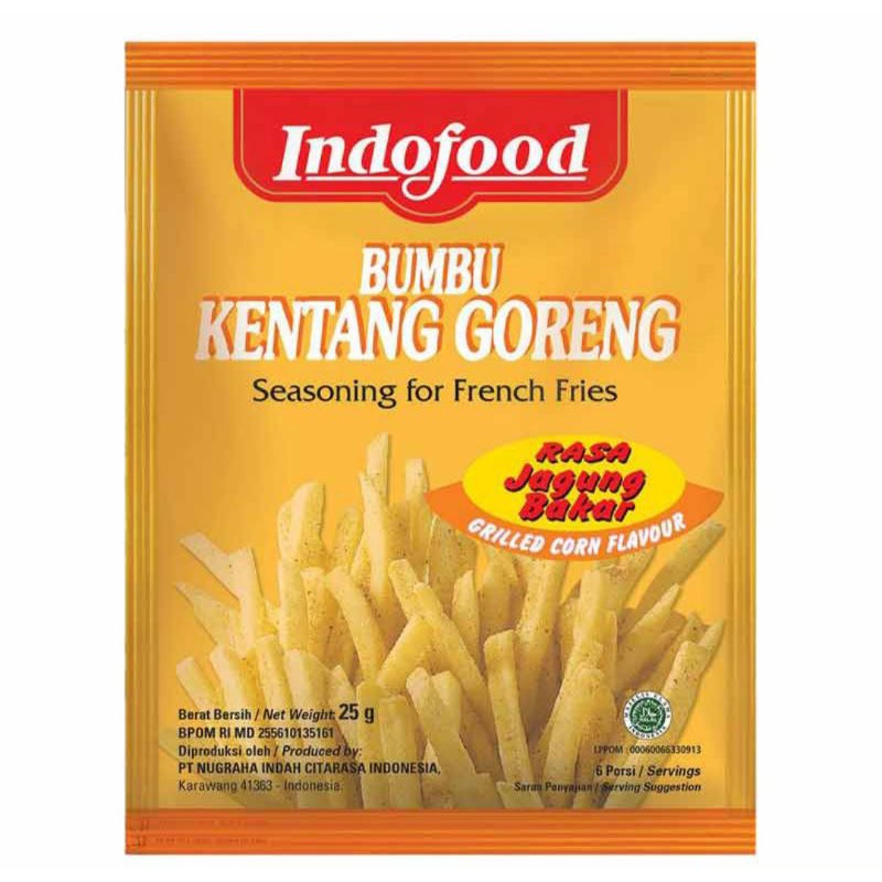 

MOOJOK-Indofood Bumbu Kentang Goreng Jagung Bakar/Barbeque/Keju 25Gr Enak Murah Halal