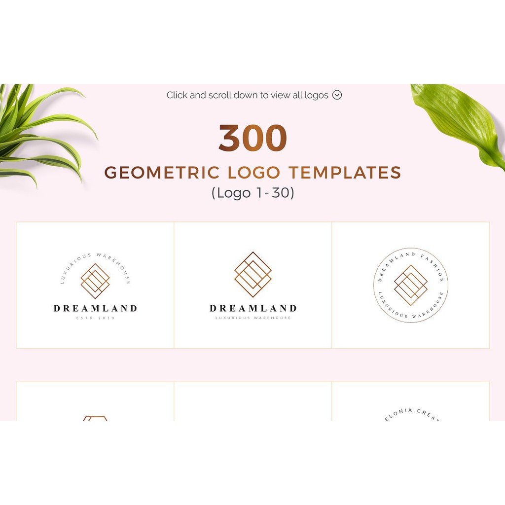 300 Geometric Premade Logo Bundle - Adobe Photoshop &amp; Illustrator