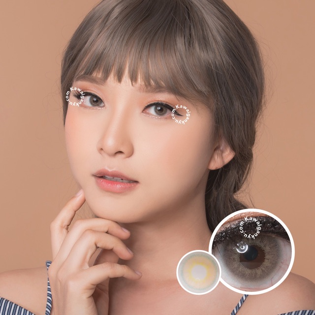 KawaiGankyu softlens - Princess fuzzy pop brown (1botol)