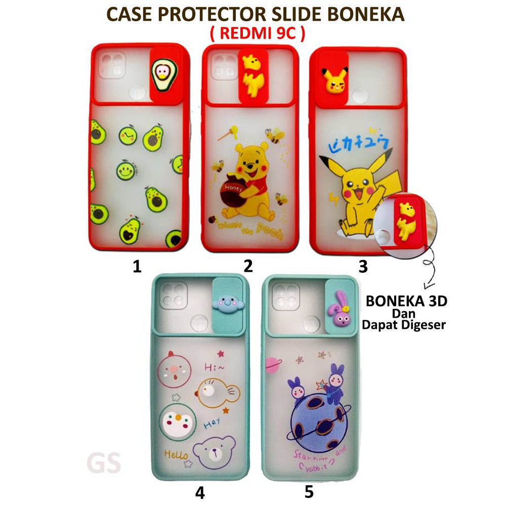 Case Terbaru Murah  REDMI 9A 9C  Protector Slide Boneka  Protect Cover Lens Protection