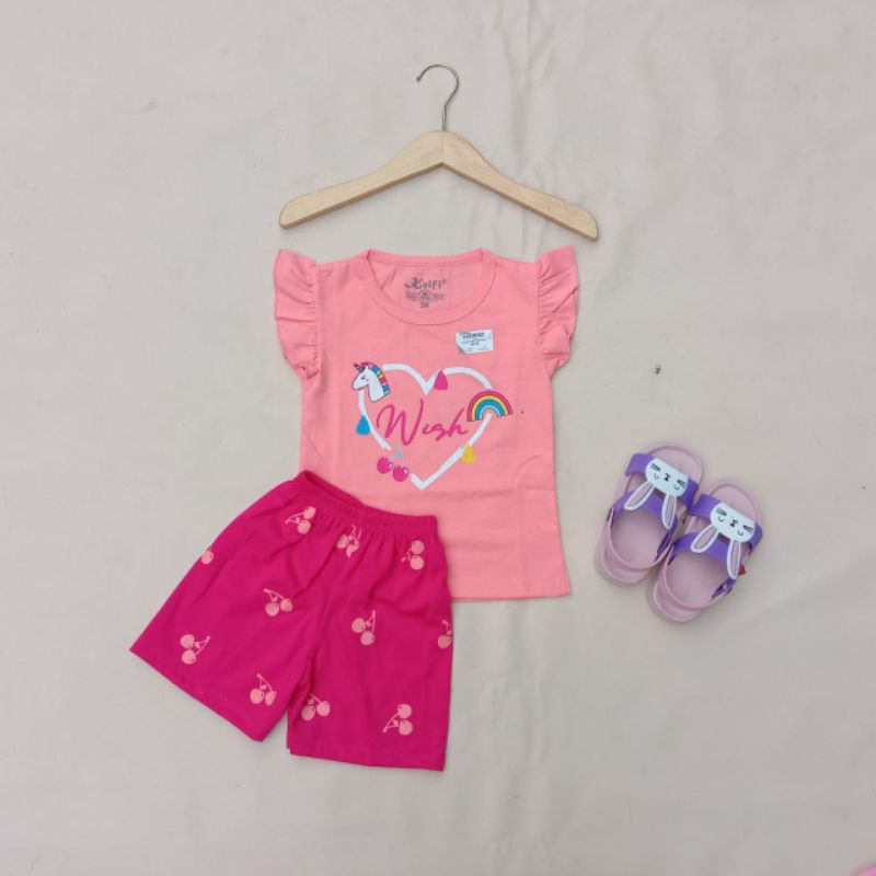 SETELAN ANAK CEWEK RUFFLE MURAH(BAJU+CELANA)