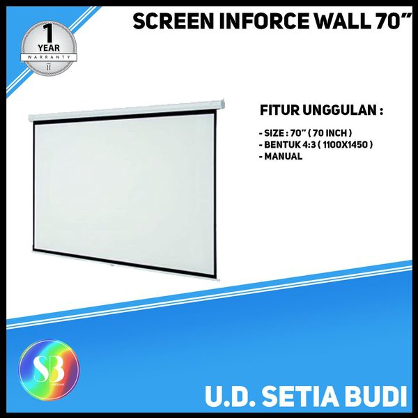 

Screen Proyektor Wall Layar Projector Manual 70 Inch 4 banding 3 Diskon