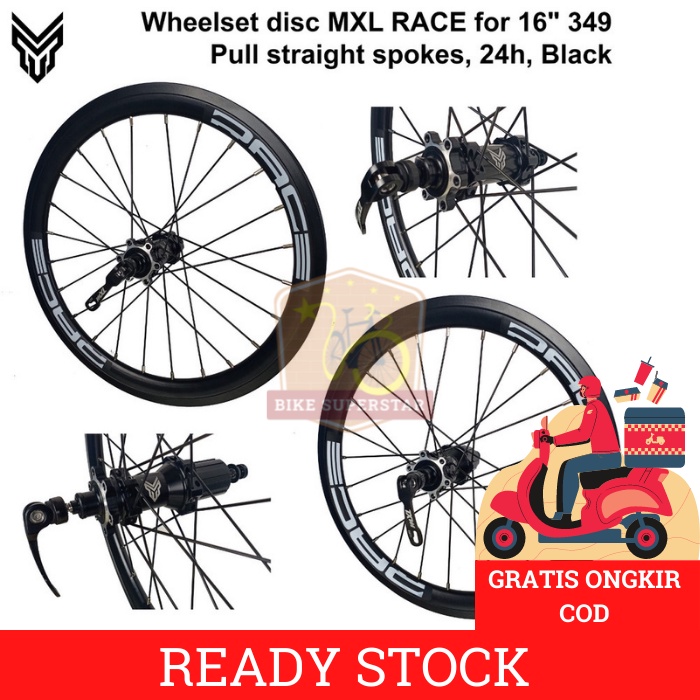 Wheelset Velg Sepeda Lipat MXL Race 16 Inch (349) Jangkrik