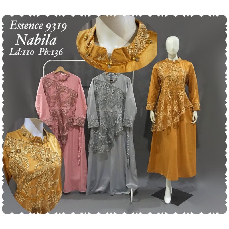 Gamis Tile Premium Nabila 9319 dengan detail payet