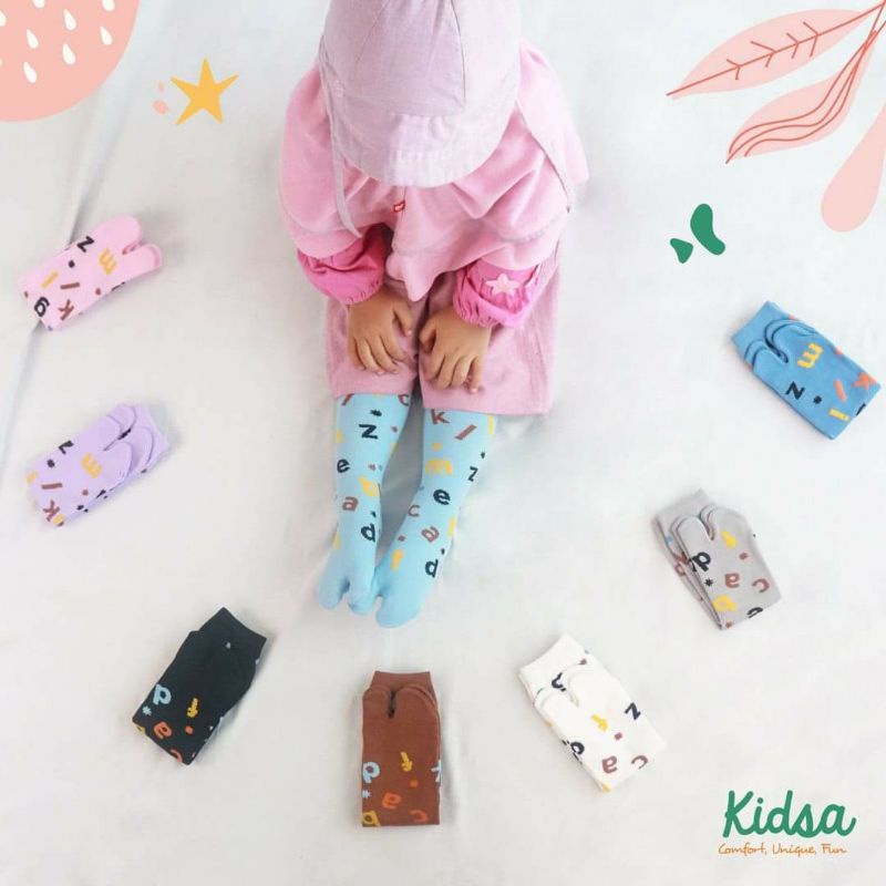 Kaos Kaki Anak Bagus Adem lucu -  Kanik Kidsa Motif Alfabet Aljabar Flower Polkadot