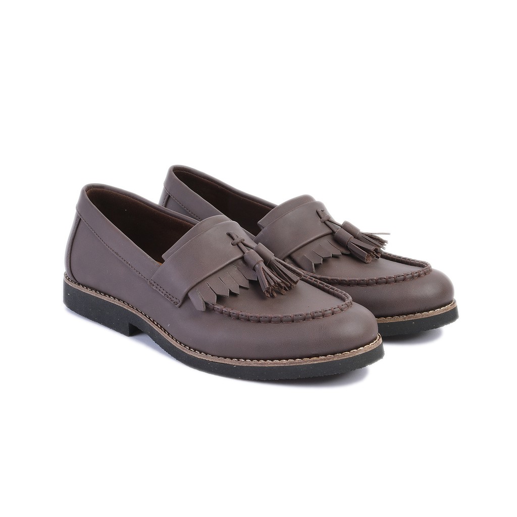 Aaron Brown | Sepatu Coklat Tanpa Tali Loafers Pria Casual Kerja Formal Kantor Laki | FORIND x JACK